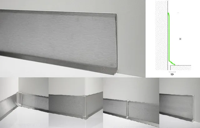 Плинтусы из нержавейки Fezard NS-PL 40-200 мм